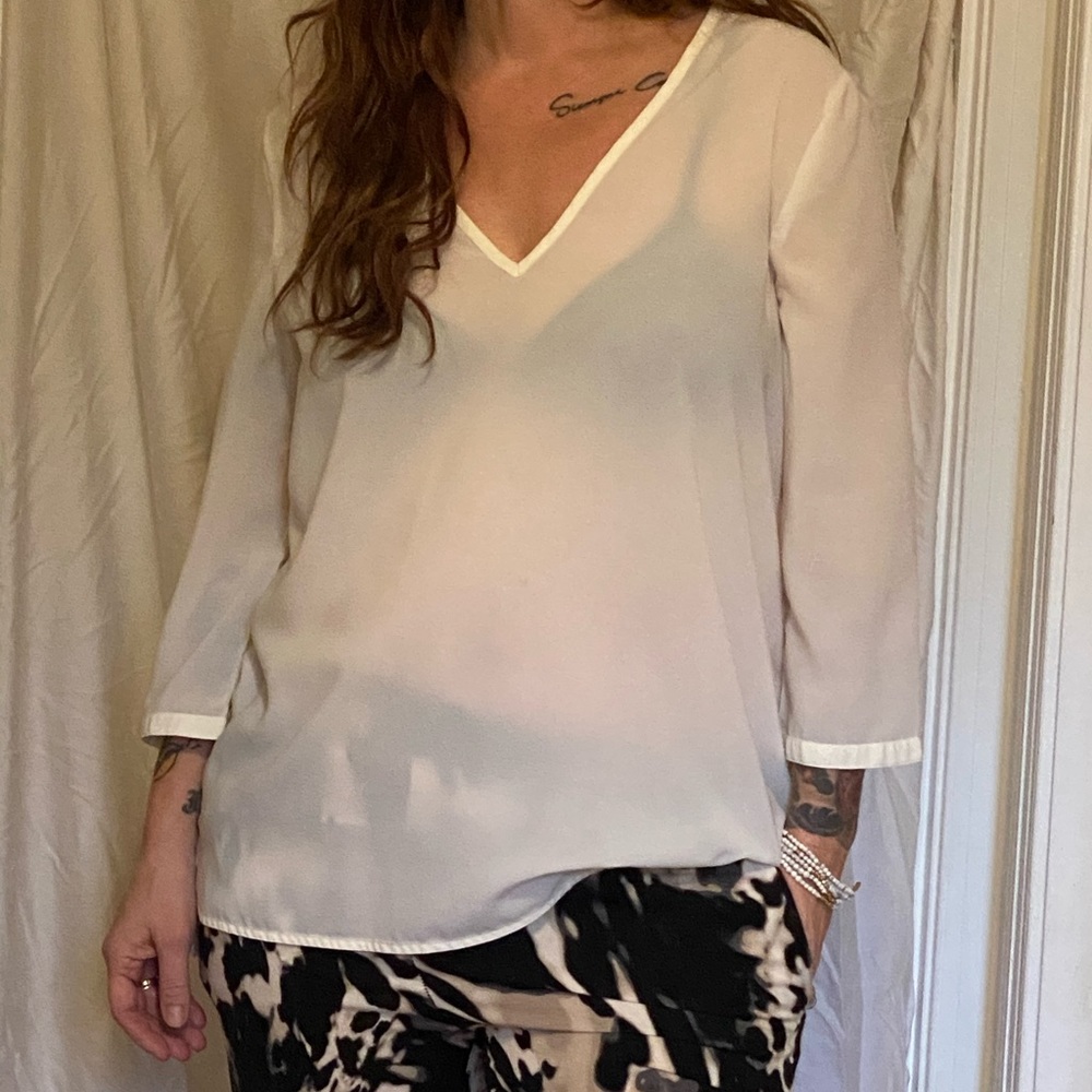 Sheer cream top